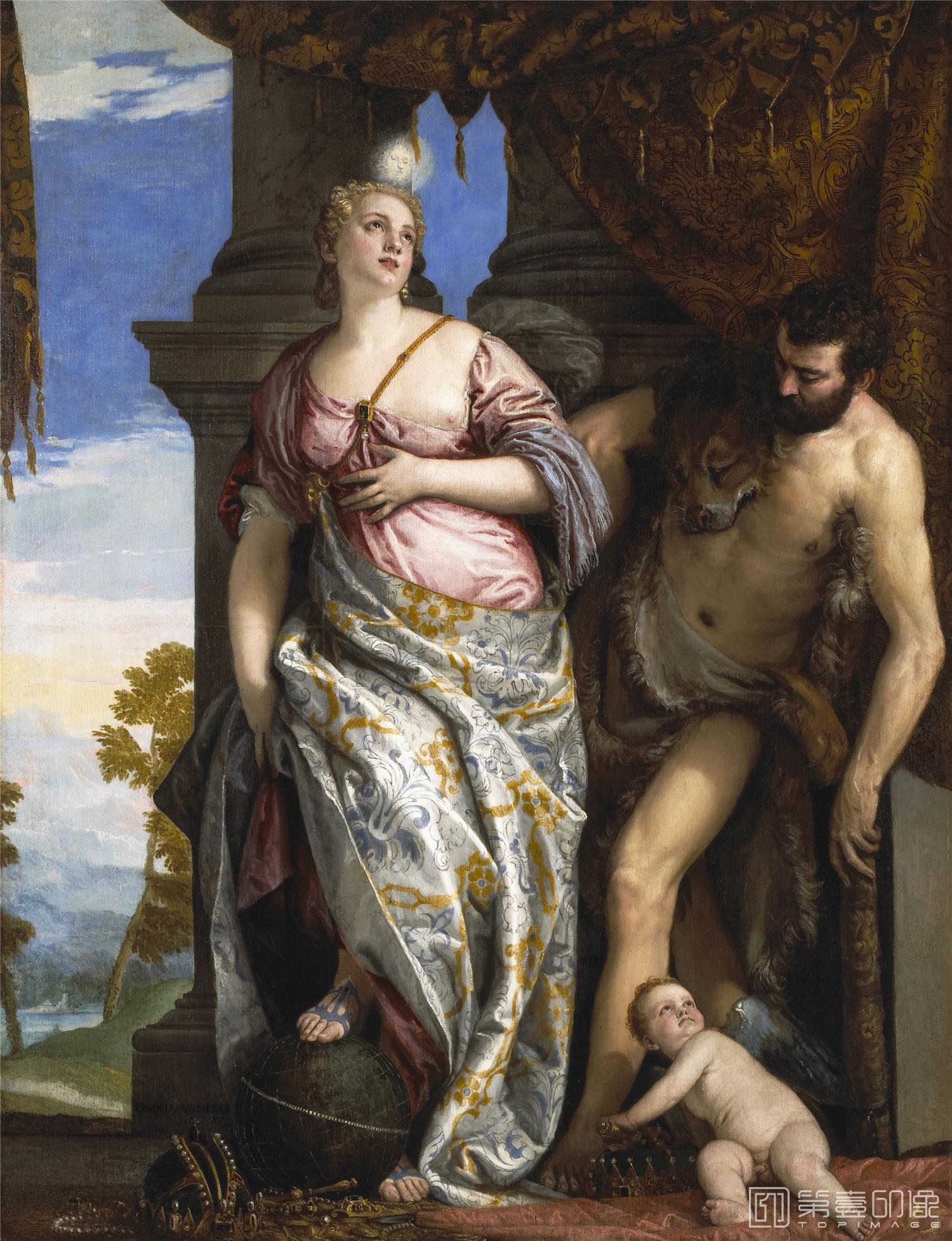 油画-美国弗里克美术馆藏画-Paolo Veronese - Wisdom and Strength, c.1580-161
